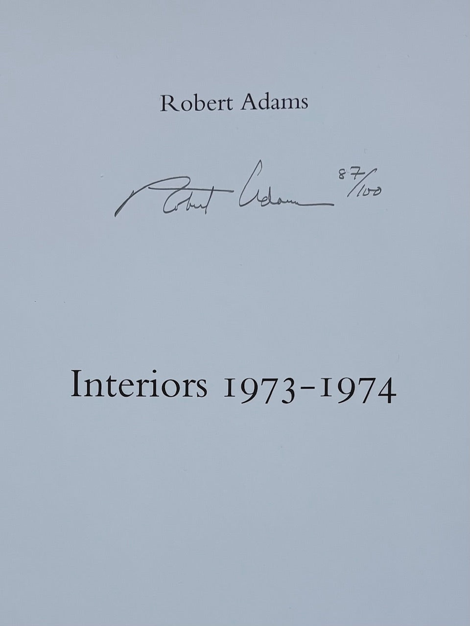 Interiors 1973-1974. (SIGNED and NUMBERED)