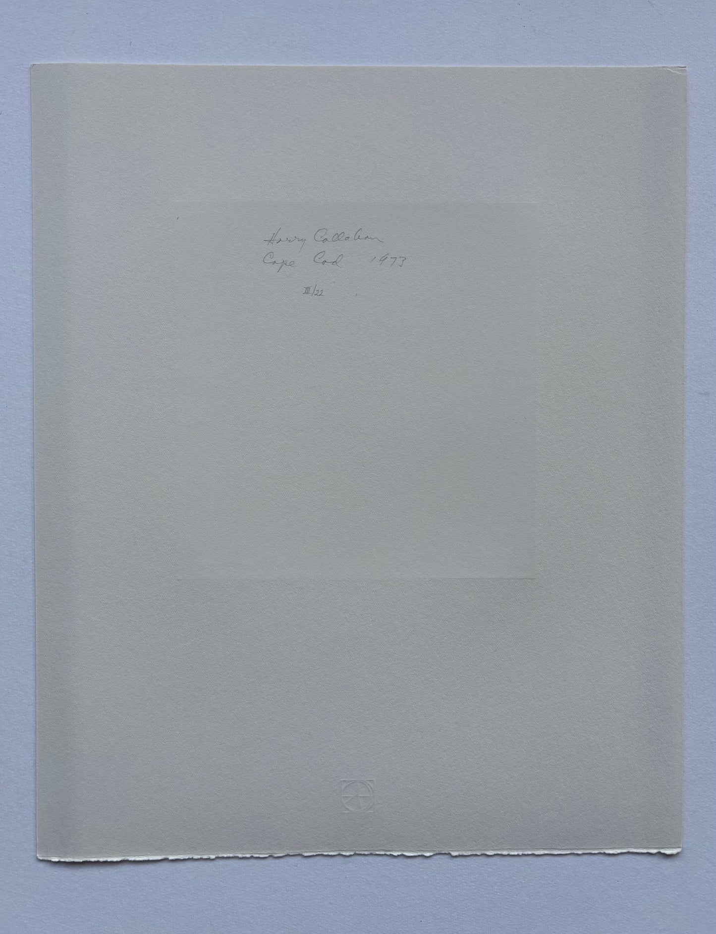 WATER’S EDGE. With a introductory poem by A.R. Ammons and an afterword by Harry Callahan. (NUMBERED SIGNED + NUMBERED, SIGNED PRINT)