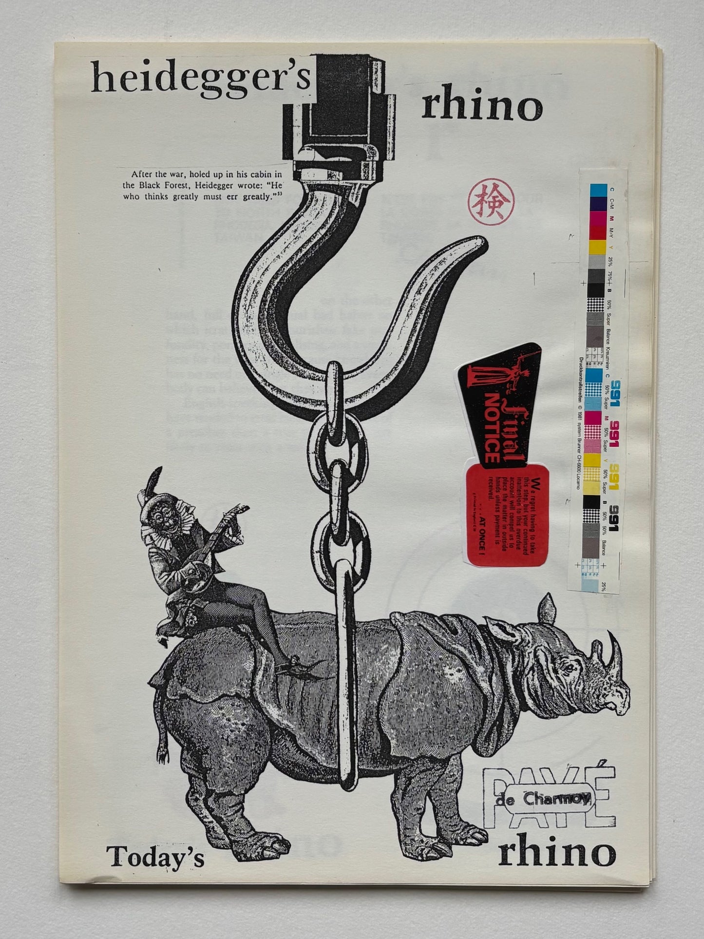 Heidegger’s rhino. (DEDICATED)