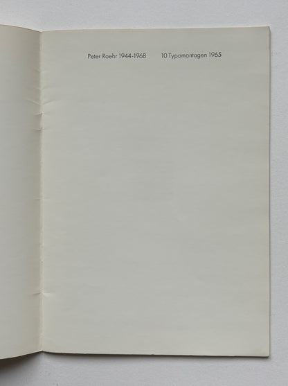 Ziffern. Peter Roehr 1944-1968.10 Typomontagen 1965.