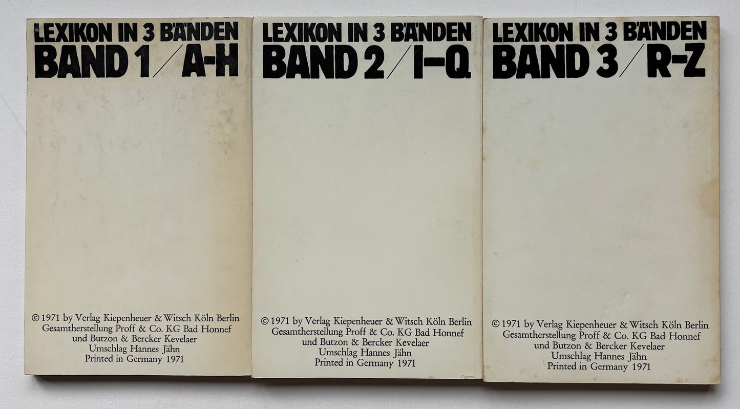 Kriwet Stars *. Lexicon in 3 Bänden. Band 1/A-H, Kriwet Stars**. Band 2/I-Q & Kriwet Stars ***. Band 3/R-Z. (three volumes.)