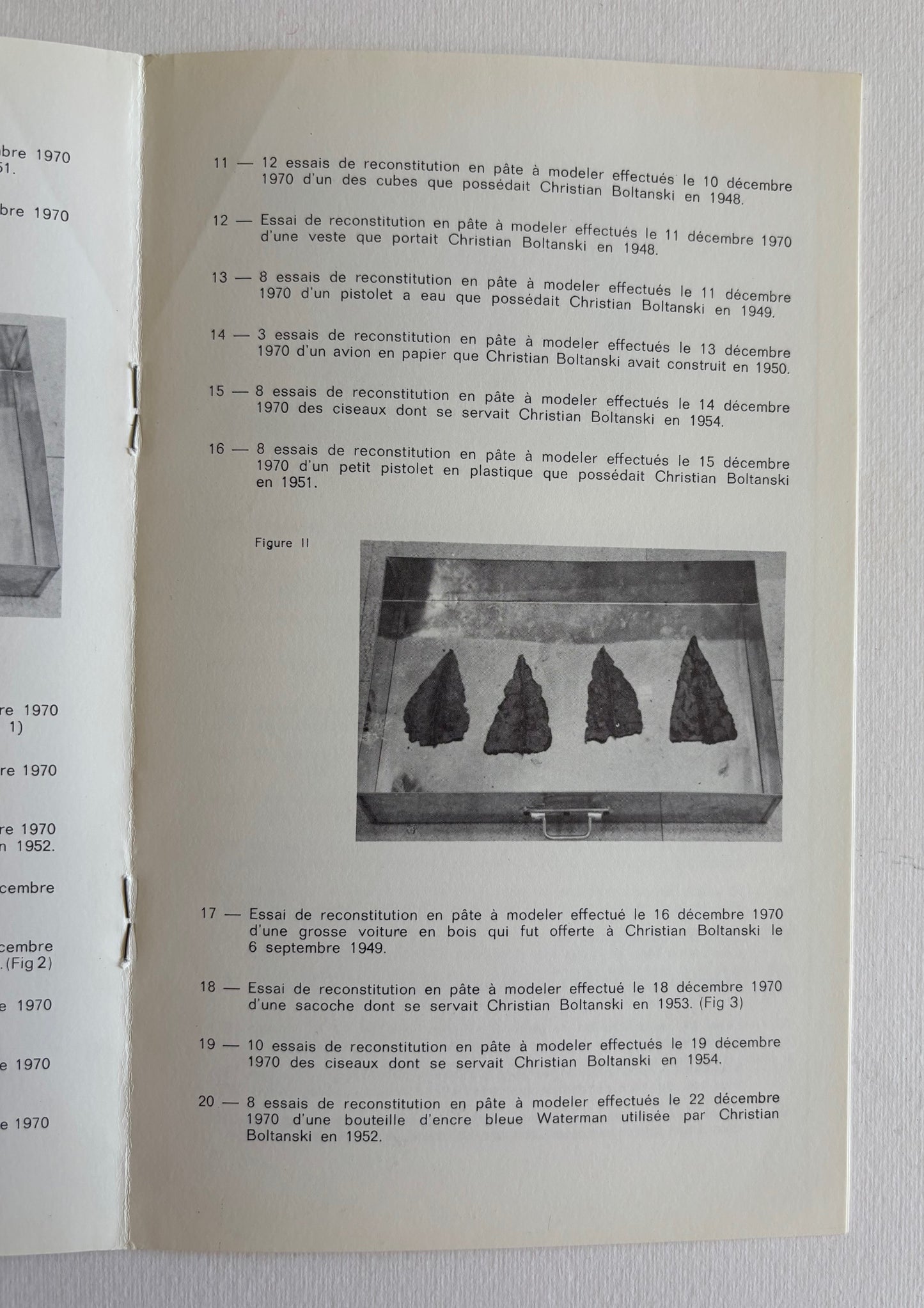 Catalogue : essais de reconstitution.